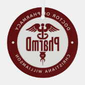 薬局卒業薬剤師PharmD医師 ガラスオーナメント (裏面)