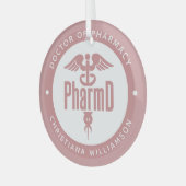 薬局卒業薬剤師PharmD医師 ガラスオーナメント (正面左)