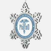 薬局卒業薬剤師PharmD医師 スノーフレークピューターオーナメント (右)