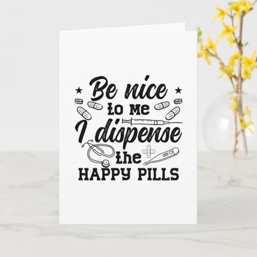 薬局技師薬剤師の技術は私に優れている カード (黄色い花)