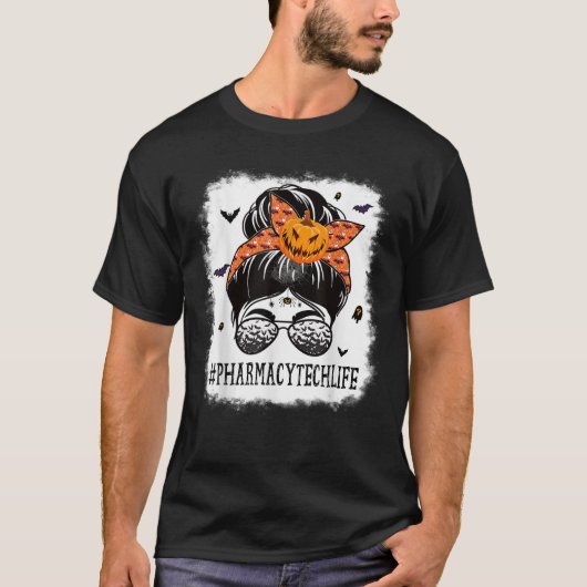 薬局技術メッシーバン不気味パンプキンハロウィーンC Tシャツ (正面)