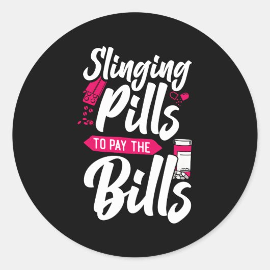 薬局技術技術者薬剤師学生Slingi ラウンドシール (正面)