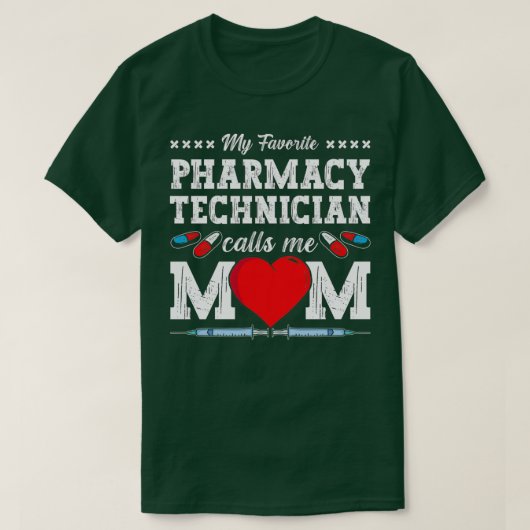 薬局技術者がMom Tech薬剤師1に電話する Tシャツ (デザイン正面)