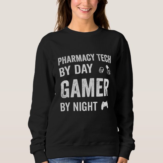 薬局技術者とゲーマーのための薬局技術 スウェットシャツ (正面)