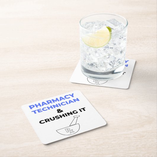 薬局技術者と粉砕It 2 スクエアペーパーコースター (インサイチュ)