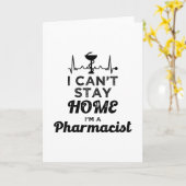 薬局技術者の薬剤師I家に残ることができない カード (黄色い花)