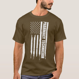 薬局技術者シャツ愛国アメリカFl Tシャツ