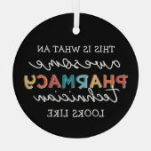 薬局技術者素晴らし薬局技術おもしろい ガラスオーナメント (裏面)