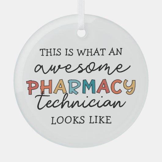 薬局技術者素晴らし薬局技術おもしろい ガラスオーナメント (正面)