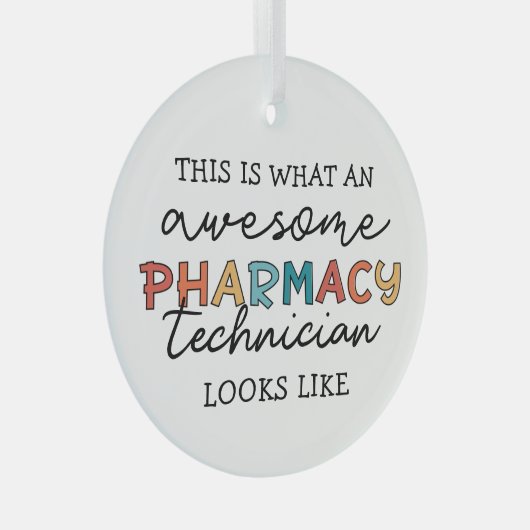 薬局技術者素晴らし薬局技術おもしろい ガラスオーナメント (正面右)