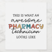 薬局技術者素晴らし薬局技術おもしろい ワインラベル (シングルラベル)