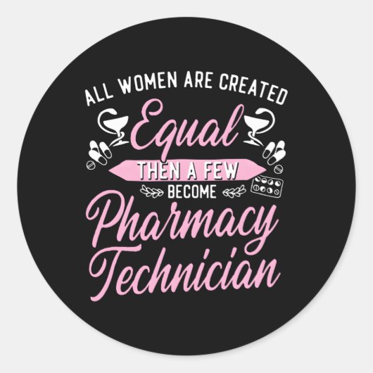 薬局技術者薬剤師学生女性 ラウンドシール (正面)