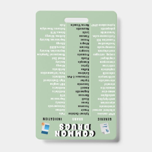 薬局技術者 – トップ50の薬と表示 バッジ (Front)