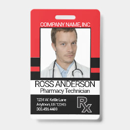 薬局技術者 – 赤と黒 バッジ