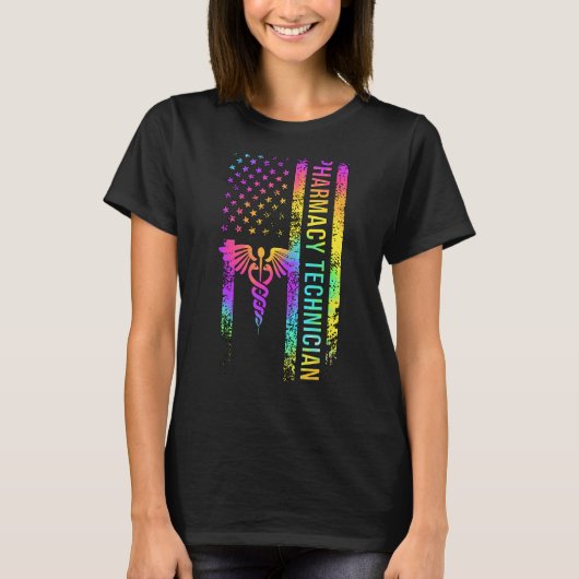 薬局技術者USフラッグ薬局Tech Pharm Te Tシャツ (正面)