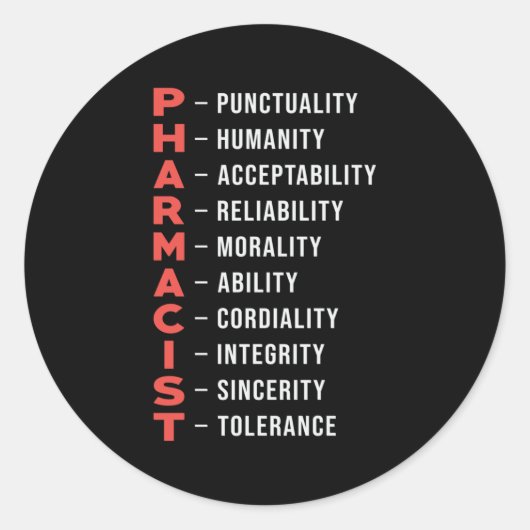 薬局技術薬剤師ギフト ラウンドシール (正面)