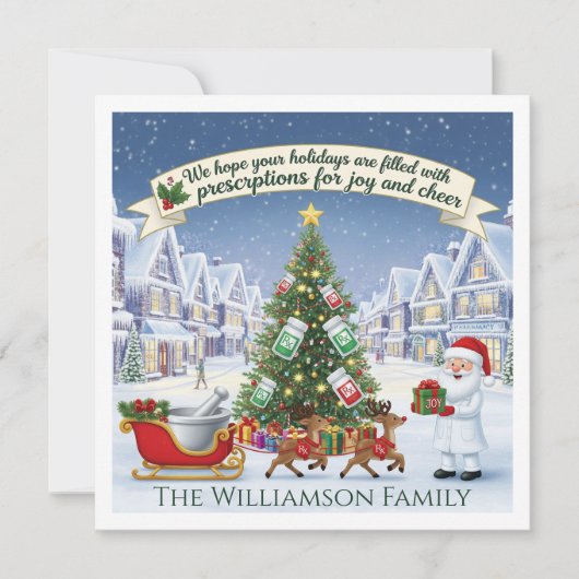 薬局技術薬剤師クリスマスカードジョイ応援 カード (正面)