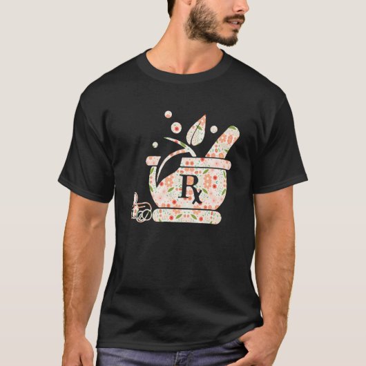 薬局用ペスルとモルタル薬剤師の技術者 Tシャツ (正面)