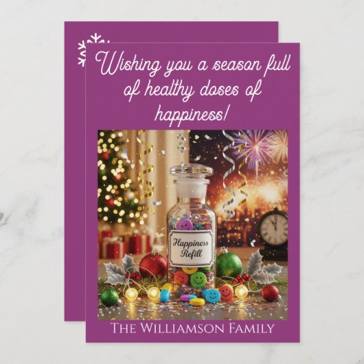 薬局看護師向けクリスマス＆ニューヨールカード 招待状 (正面/裏面)