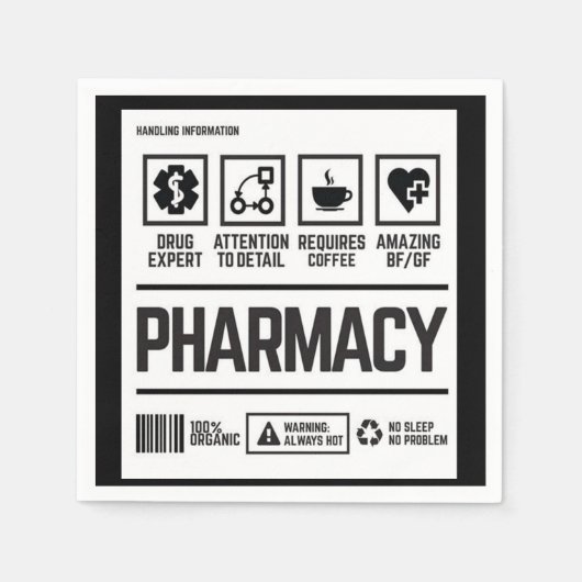 薬局薬専門家の詳細 スタンダードカクテルナプキン (正面)