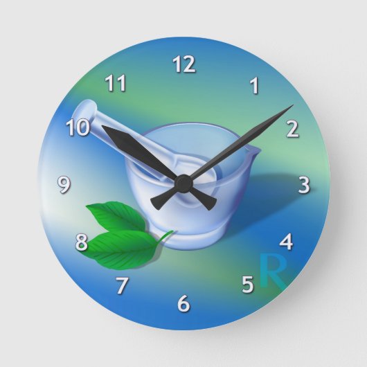 薬局記号 ラウンド壁時計 (正面)