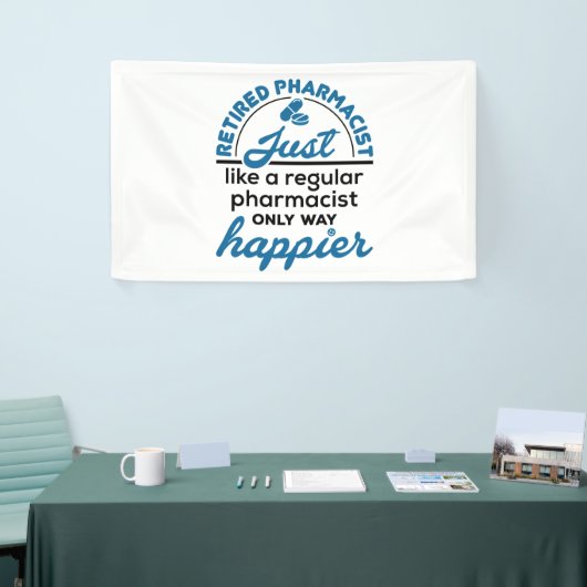 薬局退職した退職方法の幸福 横断幕 (トレードショー)