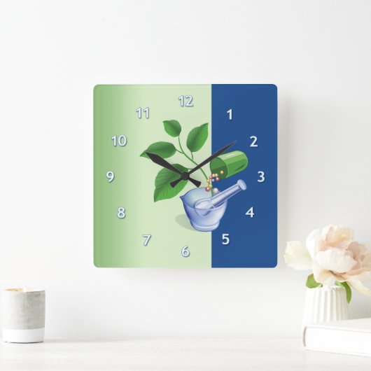 薬局 スクエア壁時計 (ホーム)