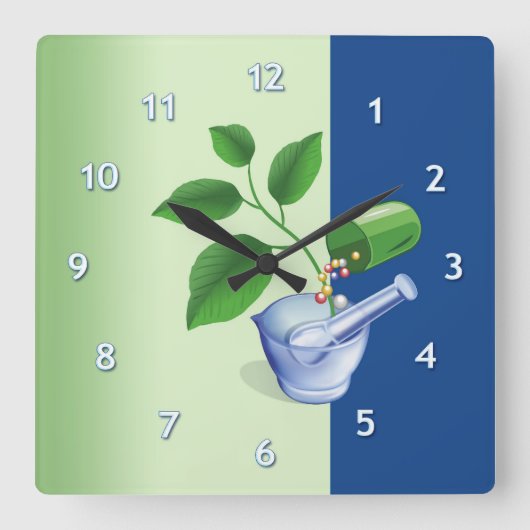 薬局 スクエア壁時計 (正面)