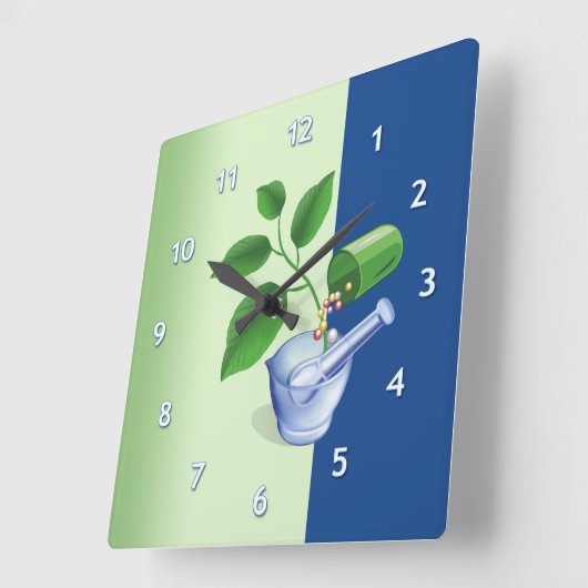 薬局 スクエア壁時計 (傾斜)