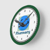 薬局 ラウンド壁時計 (傾斜)