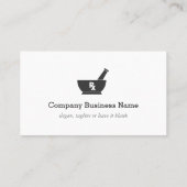 薬局 薬剤師 ロゴ - モダン ブラック シルバー 名刺 (裏面)