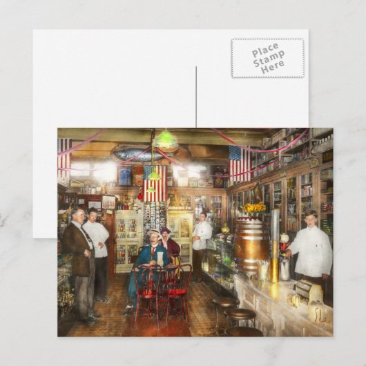 薬局 – Collins Pharmacy 1915 ポストカード (正面/裏面)