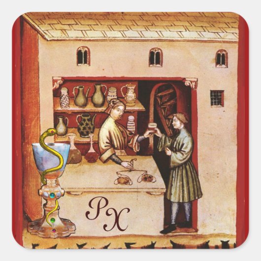 薬局HYGEIAモノグラム薬のボウル スクエアシール (正面)