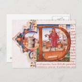 薬屋を描いた歴史的イニシャル「D」 ポストカード (正面/裏面)