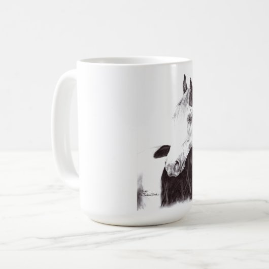 薬帽絵を描馬マグ コーヒーマグカップ (正面左)