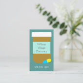 薬店時間処方薬ボトル 名刺 (スタンド正面)