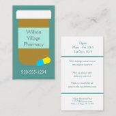 薬店時間処方薬ボトル 名刺 (正面/裏面)