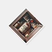 薬庫の古いボトル スタンダードカクテルナプキン (角)