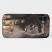 薬指ゴリラが鳥の携帯電話のケースをフリップする Case-Mate iPhoneケース (裏面(横))