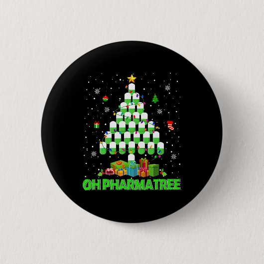薬樹クリスマスツリーファーマシー薬 缶バッジ (正面)
