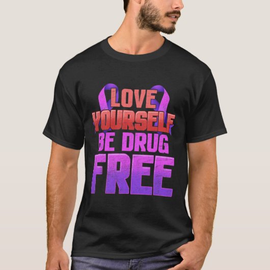 薬無し愛する紫のリボン Tシャツ (正面)