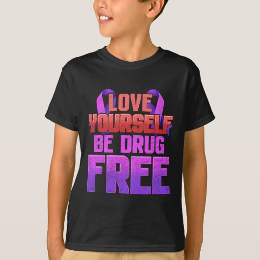 薬無し愛する紫のリボン Tシャツ (正面)