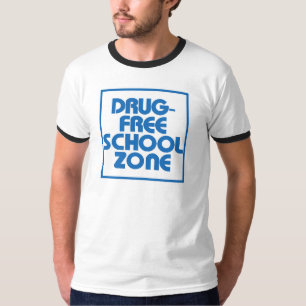 薬物なしの学校の地帯の印 Tシャツ