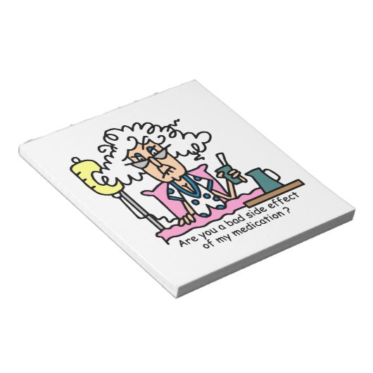 薬物の副作用のユーモア ノートパッド (アングル)