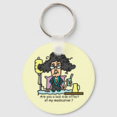 薬物の副作用の黒い髪 キーホルダー (正面)