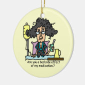 薬物の副作用の黒い髪 セラミックオーナメント (左)