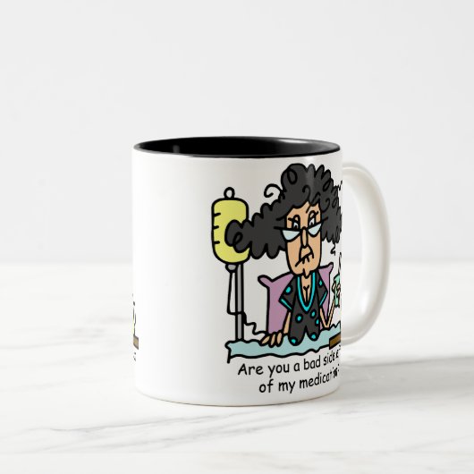 薬物の副作用の黒い髪 ツートーンマグカップ (正面右)