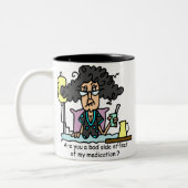 薬物の副作用の黒い髪 ツートーンマグカップ (左)