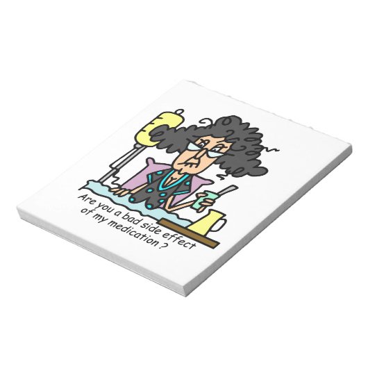 薬物の副作用の黒い髪 ノートパッド (回転)