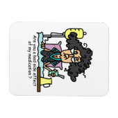 薬物の副作用の黒い髪 マグネット (横)